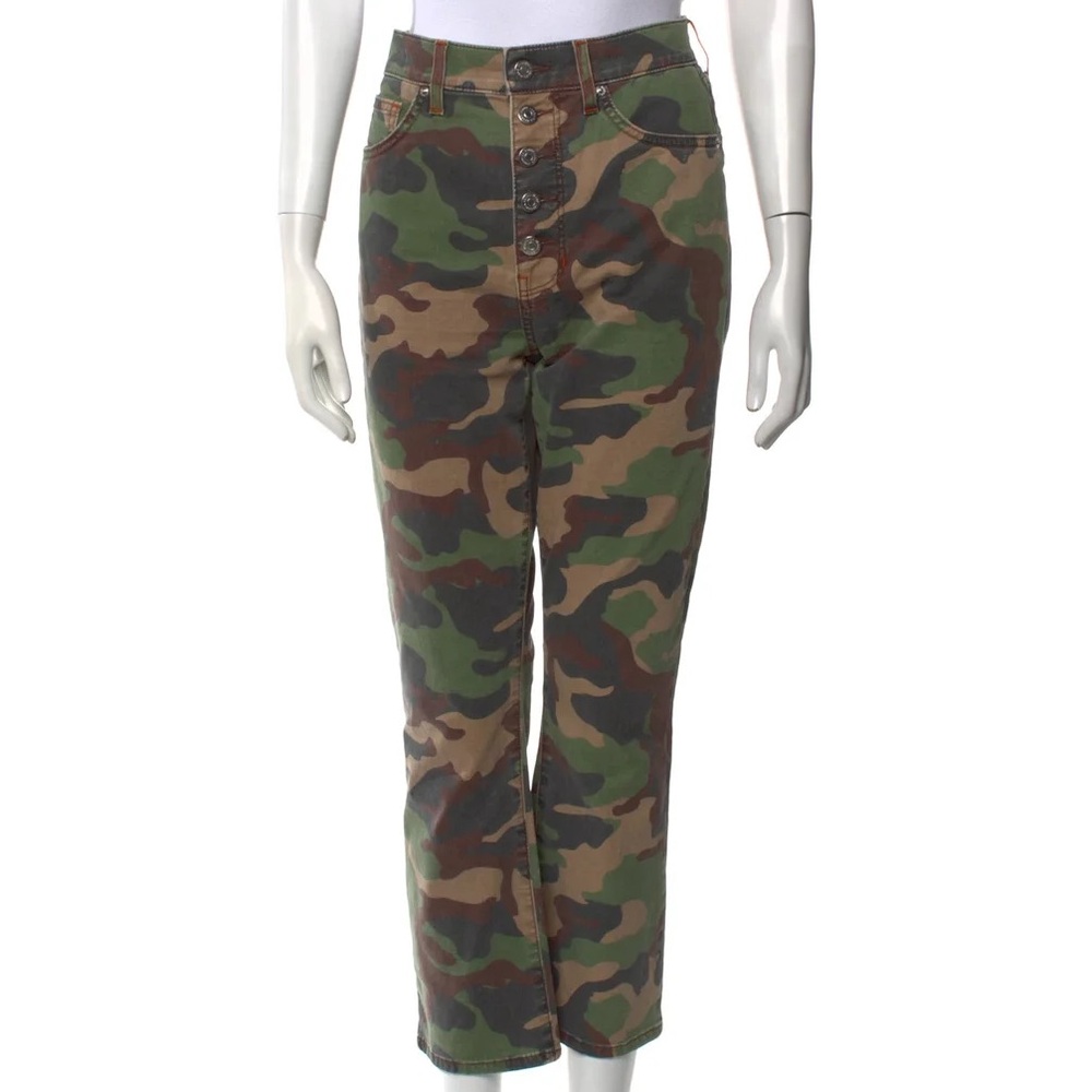 Veronica Beard Green and Brown Camouflage Jeans